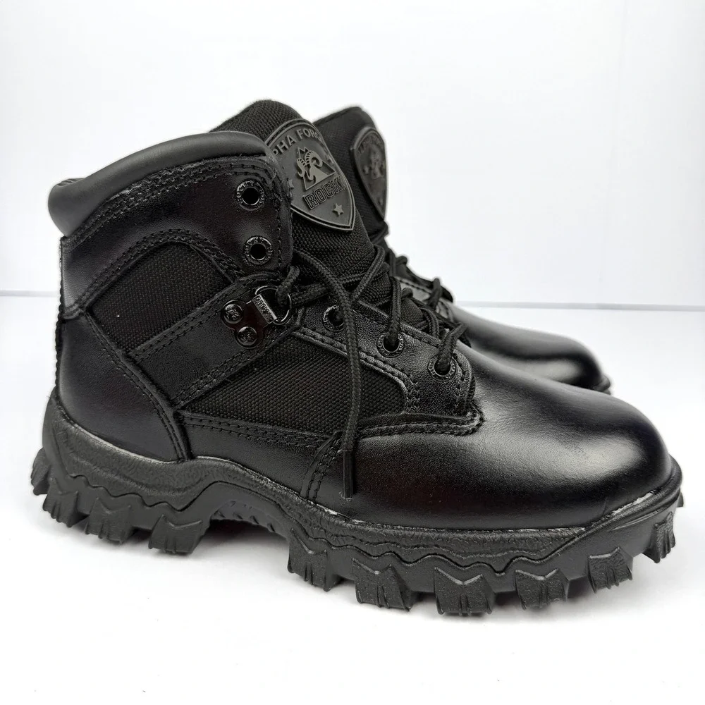 Rocky Alpha Force Boots Mens Size‎ 3.5 W Black 6 Inch Waterproof Leather 2167